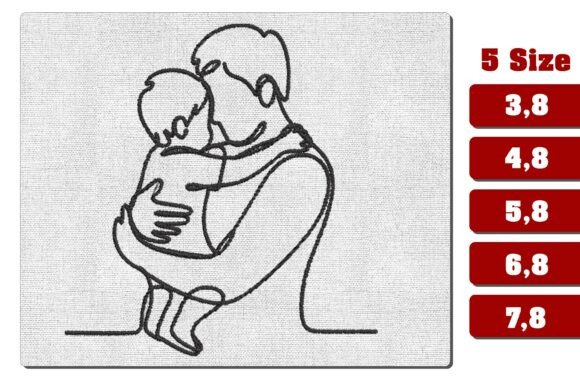 Father Hugging Child Embroidery Line Review