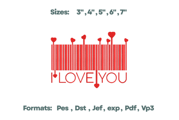 I Love You Barcode Embroidery Design Review