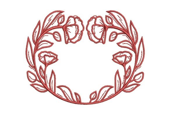 Red Poppy Wreath Embroidery Review for Apparel