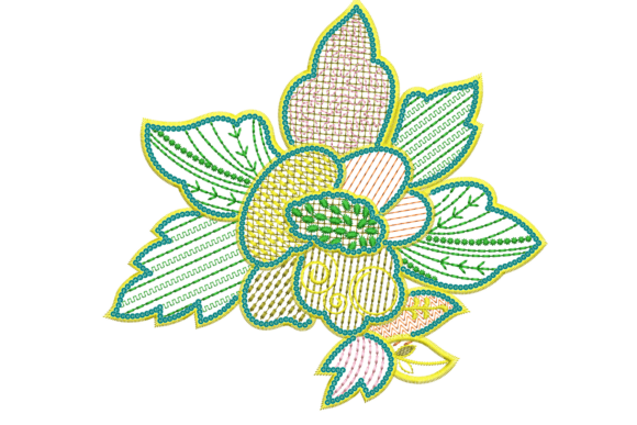Review: Multicolor Flower Embroidery Design