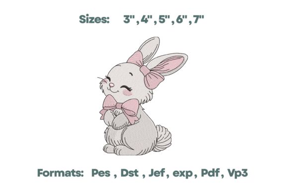 Sweet Pink Bow Bunny Embroidery Review