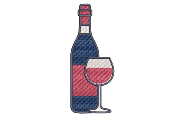 Wine Bottle and Glass Embroidery Review